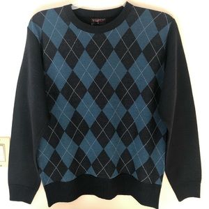 Blueish Green Diamond Crew Neck Sweater
